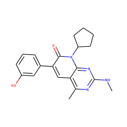 CNc1nc(C)c2cc(-c3cccc(O)c3)c(=O)n(C3CCCC3)c2n1 ZINC000117705518