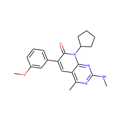 CNc1nc(C)c2cc(-c3cccc(OC)c3)c(=O)n(C3CCCC3)c2n1 ZINC000117706744
