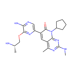 CNc1nc(C)c2cc(-c3cnc(N)c(OC[C@H](C)N)n3)c(=O)n(C3CCCC3)c2n1 ZINC000140041412