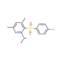 CNc1nc(C)cc(C)c1S(=O)(=O)c1ccc(Cl)cc1 ZINC000020405696