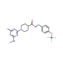 CNc1nc(C)nc(N2CCC(C(=O)NCc3ccc(OC(F)(F)F)cc3)CC2)n1 ZINC000096271654