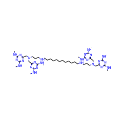 CNc1nc(CN(CCCNCCCCCCCCCCCCNCCCN(Cc2nc(NC)nc(NC)n2)Cc2nc(NC)nc(NC)n2)Cc2nc(NC)nc(NC)n2)nc(NC)n1 ZINC000169295555