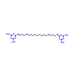 CNc1nc(N)nc(NCCCNCCCCCCCCCNCCCNc2nc(N)nc(NC)n2)n1 ZINC000013864372