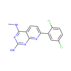 CNc1nc(N)nc2nc(-c3cc(Cl)ccc3Cl)ccc12 ZINC000095560907