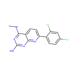 CNc1nc(N)nc2nc(-c3ccc(Cl)cc3Cl)ccc12 ZINC000034846365