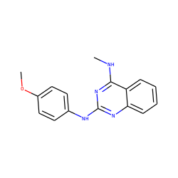 CNc1nc(Nc2ccc(OC)cc2)nc2ccccc12 ZINC000041146538
