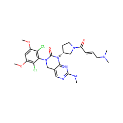 CNc1ncc2c(n1)N([C@@H]1CCN(C(=O)/C=C/CN(C)C)C1)C(=O)N(c1c(Cl)c(OC)cc(OC)c1Cl)C2 ZINC001772652451
