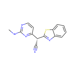 CNc1nccc([C@@H](C#N)c2nc3ccccc3s2)n1 ZINC000028966737