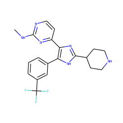 CNc1nccc(-c2nc(C3CCNCC3)[nH]c2-c2cccc(C(F)(F)F)c2)n1 ZINC000045498064