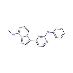 CNc1nccn2c(-c3ccnc(Nc4ccccc4)n3)cnc12 ZINC000169701225
