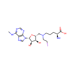 CNc1ncnc2c1ncn2[C@@H]1O[C@H](CN(CCI)CCC[C@H](N)C(=O)O)[C@@H](O)[C@H]1O ZINC000095556974