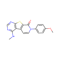 CNc1ncnc2sc3c(=O)n(-c4ccc(OC)cc4)ccc3c12 ZINC000035280330