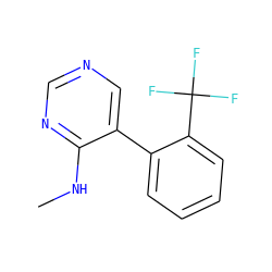 CNc1ncncc1-c1ccccc1C(F)(F)F ZINC000004266160