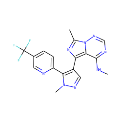 CNc1ncnn2c(C)nc(-c3cnn(C)c3-c3ccc(C(F)(F)F)cn3)c12 ZINC000169697315