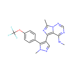 CNc1ncnn2c(C)nc(-c3cnn(C)c3-c3ccc(OC(F)(F)F)cc3)c12 ZINC000169697375