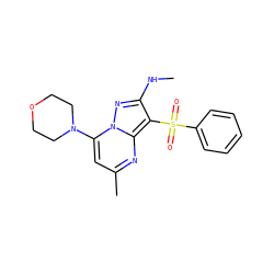 CNc1nn2c(N3CCOCC3)cc(C)nc2c1S(=O)(=O)c1ccccc1 ZINC000073404833