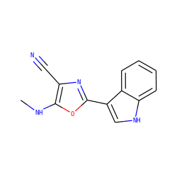 CNc1oc(-c2c[nH]c3ccccc23)nc1C#N ZINC000169345941