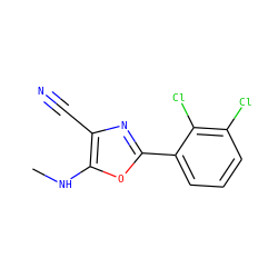 CNc1oc(-c2cccc(Cl)c2Cl)nc1C#N ZINC000169345934