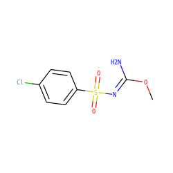 CO/C(N)=N/S(=O)(=O)c1ccc(Cl)cc1 ZINC000013808083