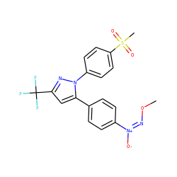 CO/N=[N+](/[O-])c1ccc(-c2cc(C(F)(F)F)nn2-c2ccc(S(C)(=O)=O)cc2)cc1 ZINC000058502068