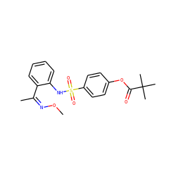 CO/N=C(/C)c1ccccc1NS(=O)(=O)c1ccc(OC(=O)C(C)(C)C)cc1 ZINC000299858039