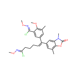 CO/N=C(\Cl)CCC/C=C(\c1cc(C)c(OC)c(/C(Cl)=N/OC)c1)c1cc(C)c2oc(=O)n(C)c2c1 ZINC000044069973