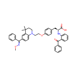 CO/N=C(\c1ccccc1)c1ccc2c(c1)C(C)(C)CCN2CCOc1ccc(C[C@H](Nc2ccccc2C(=O)c2ccccc2)C(=O)O)cc1 ZINC000049650046