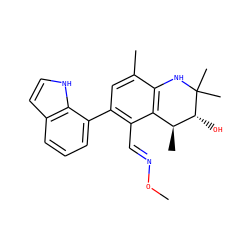 CO/N=C/c1c(-c2cccc3cc[nH]c23)cc(C)c2c1[C@H](C)[C@@H](O)C(C)(C)N2 ZINC000066076537