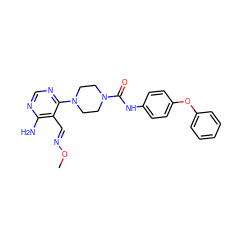 CO/N=C/c1c(N)ncnc1N1CCN(C(=O)Nc2ccc(Oc3ccccc3)cc2)CC1 ZINC000028824171