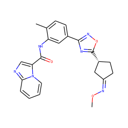 CO/N=C1/CC[C@@H](c2nc(-c3ccc(C)c(NC(=O)c4cnc5ccccn45)c3)no2)C1 ZINC000217872244