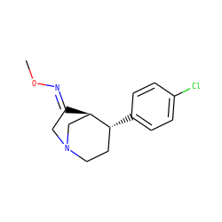 CO/N=C1\CN2CC[C@@H](c3ccc(Cl)cc3)[C@H]1C2 ZINC000029405603