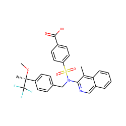 CO[C@@](C)(c1ccc(CN(c2ncc3ccccc3c2C)S(=O)(=O)c2ccc(C(=O)O)cc2)cc1)C(F)(F)F ZINC000203668135