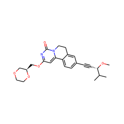 CO[C@@H](C#Cc1ccc2c(c1)CCn1c-2cc(OC[C@@H]2COCCO2)nc1=O)C(C)C ZINC000143008674