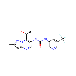 CO[C@@H](C)c1c(NC(=O)Nc2cncc(C(F)(F)F)c2)cnc2cc(C)nn12 ZINC000653878476