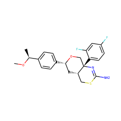 CO[C@@H](C)c1ccc([C@H]2C[C@H]3CSC(N)=N[C@@]3(c3ccc(F)cc3F)CO2)cc1 ZINC000221143215