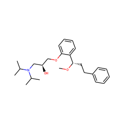 CO[C@@H](CCc1ccccc1)c1ccccc1OC[C@@H](O)CN(C(C)C)C(C)C ZINC000013529105