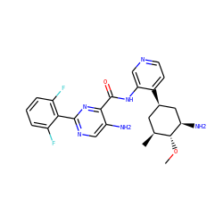 CO[C@@H]1[C@@H](C)C[C@@H](c2ccncc2NC(=O)c2nc(-c3c(F)cccc3F)ncc2N)C[C@H]1N ZINC000207228895