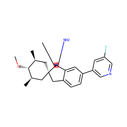 CO[C@@H]1[C@@H](C)C[C@]2(Cc3ccc(-c4cncc(F)c4)cc3[C@@]23N=C(C)C(N)=N3)C[C@H]1C ZINC001772609807