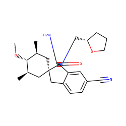 CO[C@@H]1[C@@H](C)C[C@]2(Cc3ccc(C#N)cc3[C@]23N=C(N)N(C[C@@H]2CCCO2)C3=O)C[C@H]1C ZINC000143439833