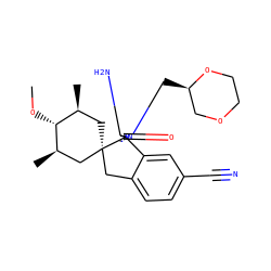 CO[C@@H]1[C@@H](C)C[C@]2(Cc3ccc(C#N)cc3[C@]23N=C(N)N(C[C@@H]2COCCO2)C3=O)C[C@H]1C ZINC000143441590