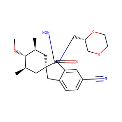 CO[C@@H]1[C@@H](C)C[C@]2(Cc3ccc(C#N)cc3[C@]23N=C(N)N(C[C@H]2COCCO2)C3=O)C[C@H]1C ZINC000143441144