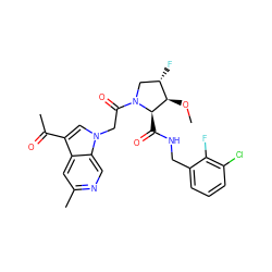 CO[C@@H]1[C@@H](F)CN(C(=O)Cn2cc(C(C)=O)c3cc(C)ncc32)[C@@H]1C(=O)NCc1cccc(Cl)c1F ZINC000144026717