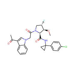 CO[C@@H]1[C@@H](F)CN(C(=O)Cn2cc(C(C)=O)c3ccccc32)[C@@H]1C(=O)NC1(c2ccc(Cl)cc2)CC1 ZINC000205057535