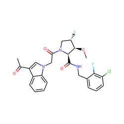 CO[C@@H]1[C@@H](F)CN(C(=O)Cn2cc(C(C)=O)c3ccccc32)[C@@H]1C(=O)NCc1cccc(Cl)c1F ZINC000148190904