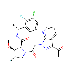 CO[C@@H]1[C@@H](F)CN(C(=O)Cn2nc(C(C)=O)c3cccnc32)[C@@H]1C(=O)N[C@H](C)c1cccc(Cl)c1F ZINC000205054099