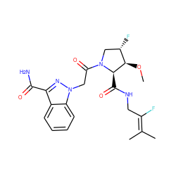 CO[C@@H]1[C@@H](F)CN(C(=O)Cn2nc(C(N)=O)c3ccccc32)[C@@H]1C(=O)NCC(F)=C(C)C ZINC000206552847