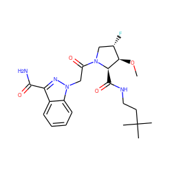 CO[C@@H]1[C@@H](F)CN(C(=O)Cn2nc(C(N)=O)c3ccccc32)[C@@H]1C(=O)NCCC(C)(C)C ZINC000210588368