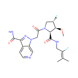 CO[C@@H]1[C@@H](F)CN(C(=O)Cn2nc(C(N)=O)c3ccncc32)[C@@H]1C(=O)NCC(F)=C(C)C ZINC000206547471