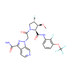 CO[C@@H]1[C@@H](F)CN(C(=O)Cn2nc(C(N)=O)c3ccncc32)[C@@H]1C(=O)Nc1cccc(OC(F)(F)F)c1F ZINC000143955513