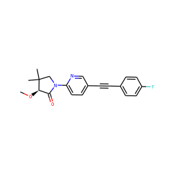 CO[C@@H]1C(=O)N(c2ccc(C#Cc3ccc(F)cc3)cn2)CC1(C)C ZINC000144170444